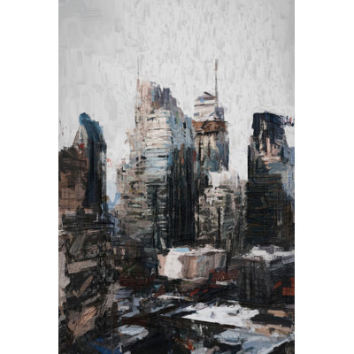 Painterly City Buildings - Wrapped Canvas Painting