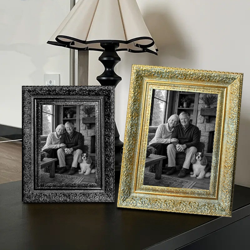 Cadre photo paysage 5 pièces x 7 po or antique 1PC pour cadeaux d'anniversaire, Antique Gold, 1, 5" W x 7" H