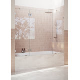 Stellar 70 in. W x 58.25 in. H Frameless 3 Panel Inline Hinge Bathtub Door