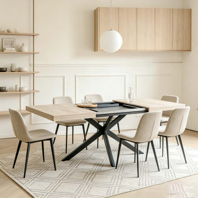 Table de salle à manger rectangulaire extensible de 55,11 po à 70,86 po