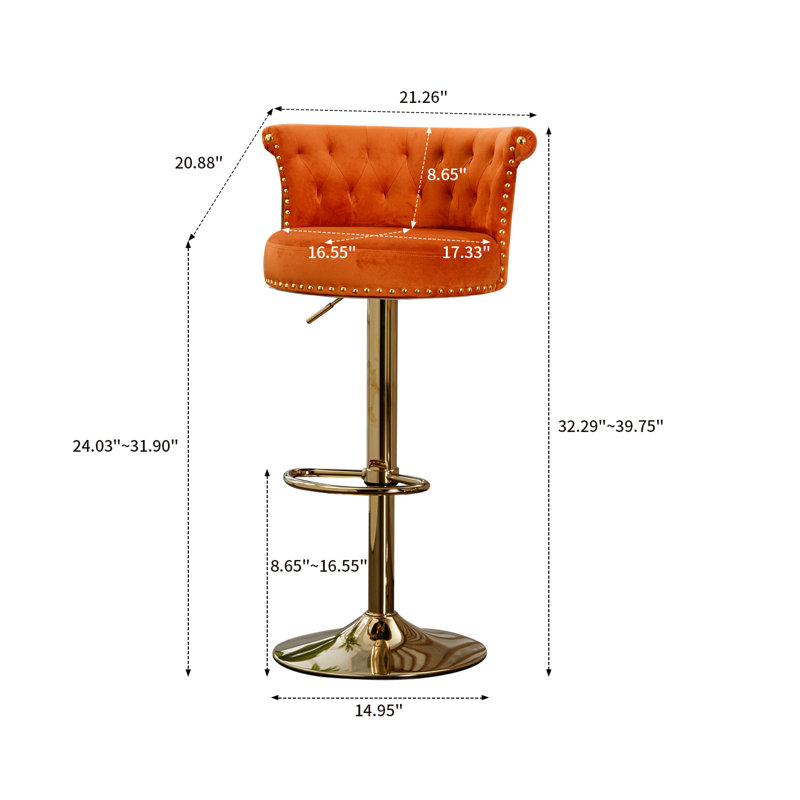 Tabouret de bar Machala, Orange