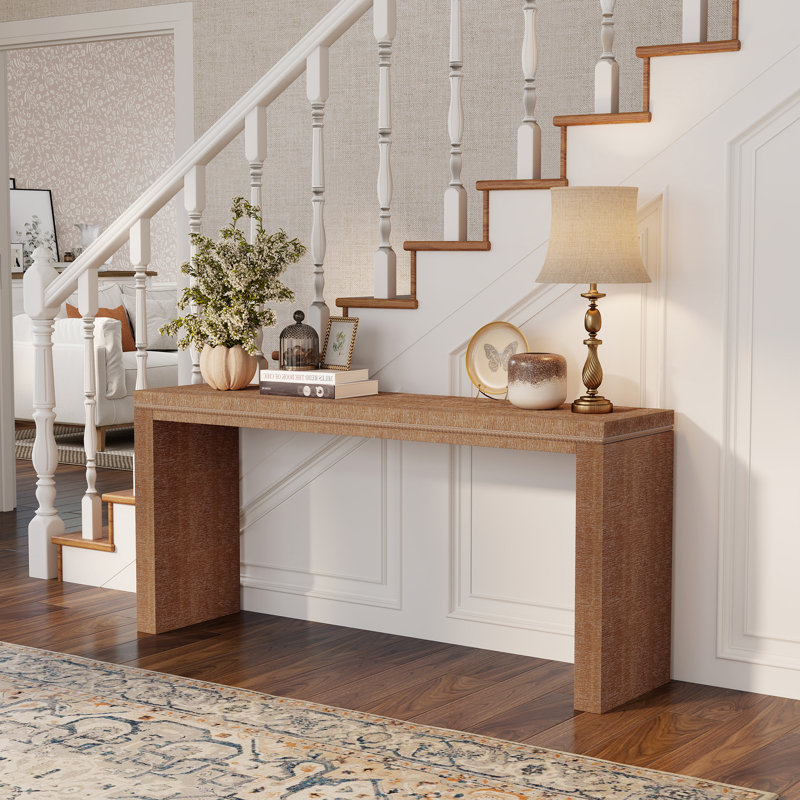 Retro Solid Wood Console Table Entryway Table