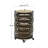 Metal Rolling Circular 6 Shelf Kitchen Brown Storage Cart with Adjustable Shelves