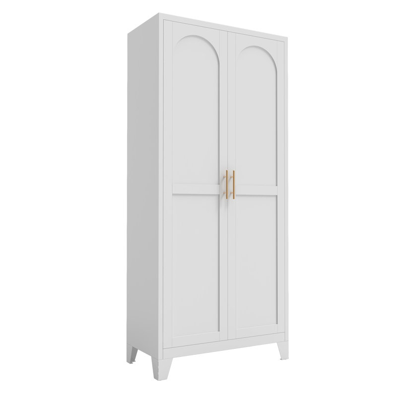 Arched door cabinet, metal storage cabinet with door and adjustable shelves, suitable for bedrooms, living rooms and kitchens