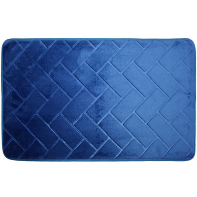 16"x24" - Blue Geometric Memory Foam Soft Comfortable Ultra Absorbent Non-slip Bath Mat