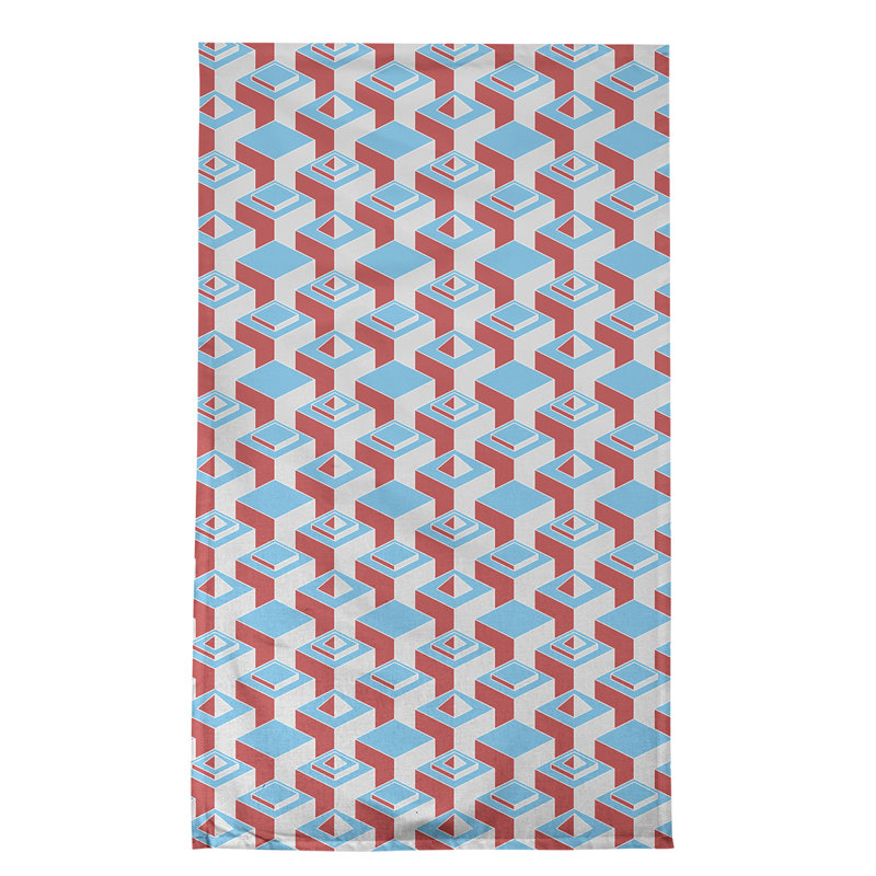 Patricia Geoffrey Tea Towel Kitchen Towel, Pink/Blue, Poly Twill