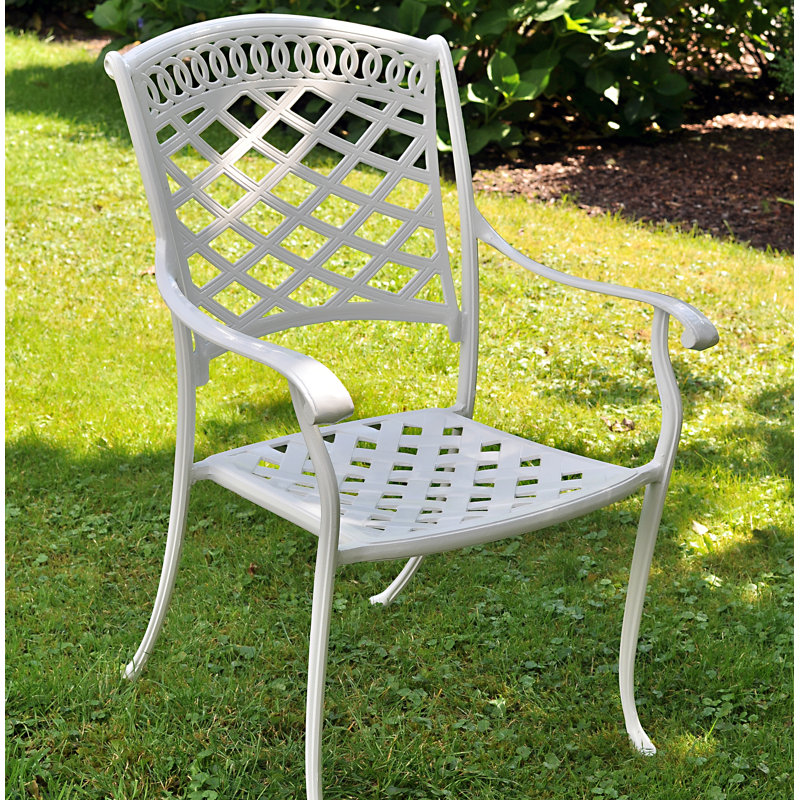 Olinger Stacking Patio Dining Armchair, White