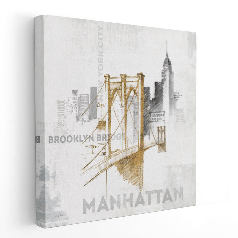 Pont de Brooklyn - reproduction d'art sur toile, H 20 po x l 20 po
