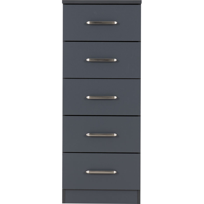 Sumrah 35 cm W Chest of 5 Drawers, Grey