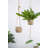 Set Of 2, 5X5x4.5" Hanging Planter With Cotton Hanger, Bohemian Style