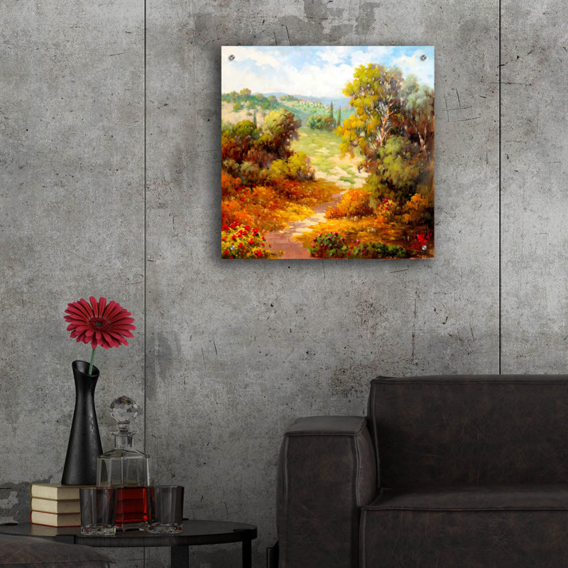 "Chemin d'automne" par Marino, H 24 po x l 24 po
