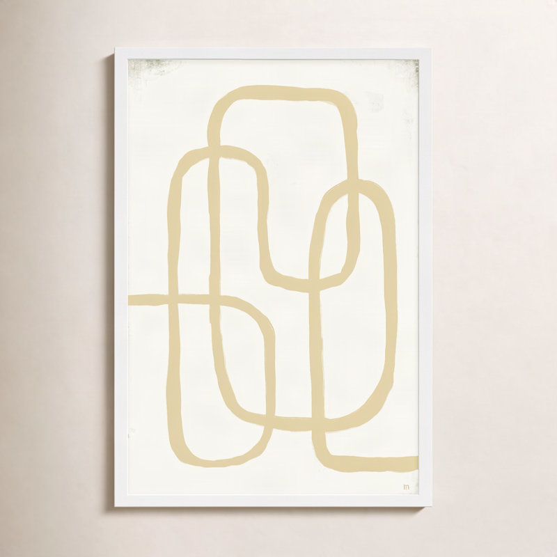«Line Works In White 2» par Phillips, art mural encadré, H 38 po x l 26,5 po x P 1,25 po, Papier avec cadre blanc