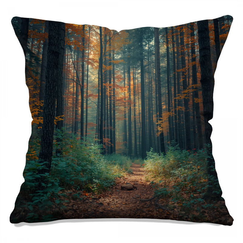 Coussins décoratifs Autumn Forest Pathway, 14 X 14 pouces
