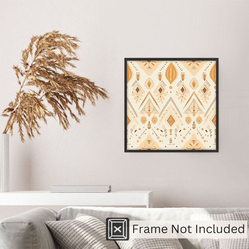 Motif bohémien abstrait IV, reproduction d'art non encadrée, H 16 po x l 16 po