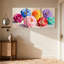 Plantes et fleurs, fleurs colorées sur toile, ensemble de 3 impressions sur toile-1984941406
