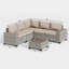 Ensemble de canapé modulaire d'extérieur 5 personnes avec rotin PEHD toutes saisons, coussins et accoudoirs larges-2053002998