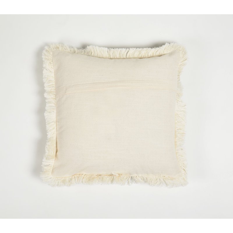 Fringed Cotton Pillow Cover