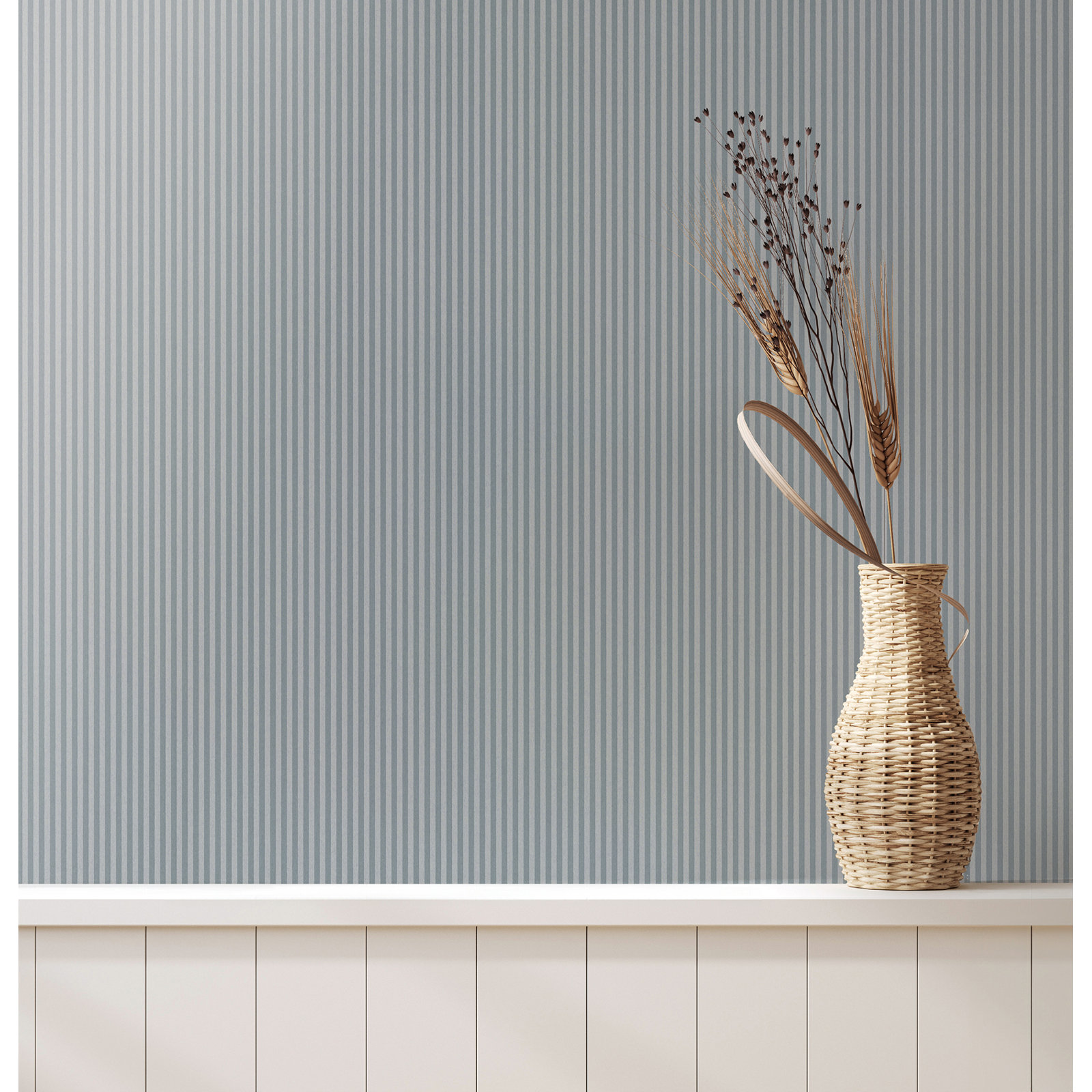 Carmina Light Stripe Wallpaper, Blue