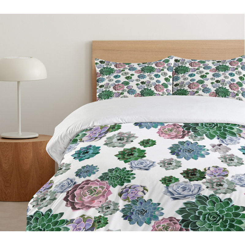 Modern & Contemporary Polyester Floral Duvet Cover, Queen
