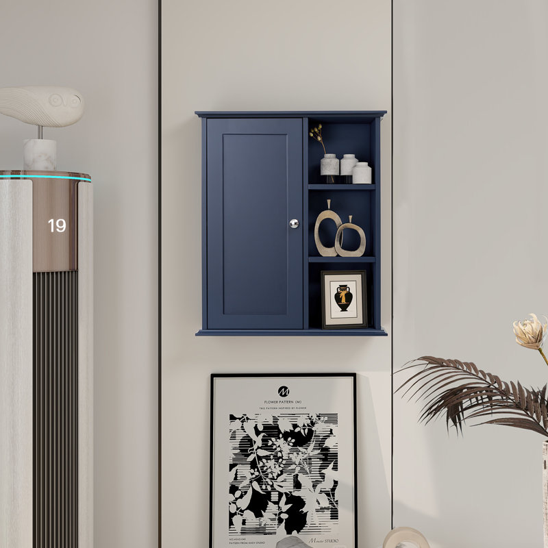 Armoire de salle de bain murale Dibru, Bleu