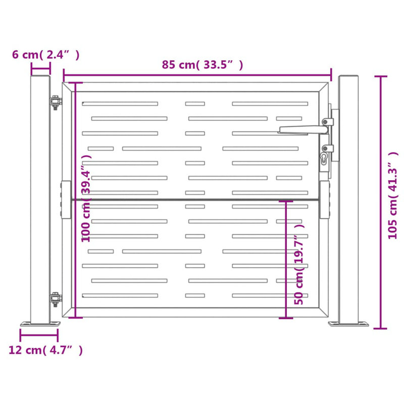 Ammadas Grey Metal Gate, 105cm H x 105cm W