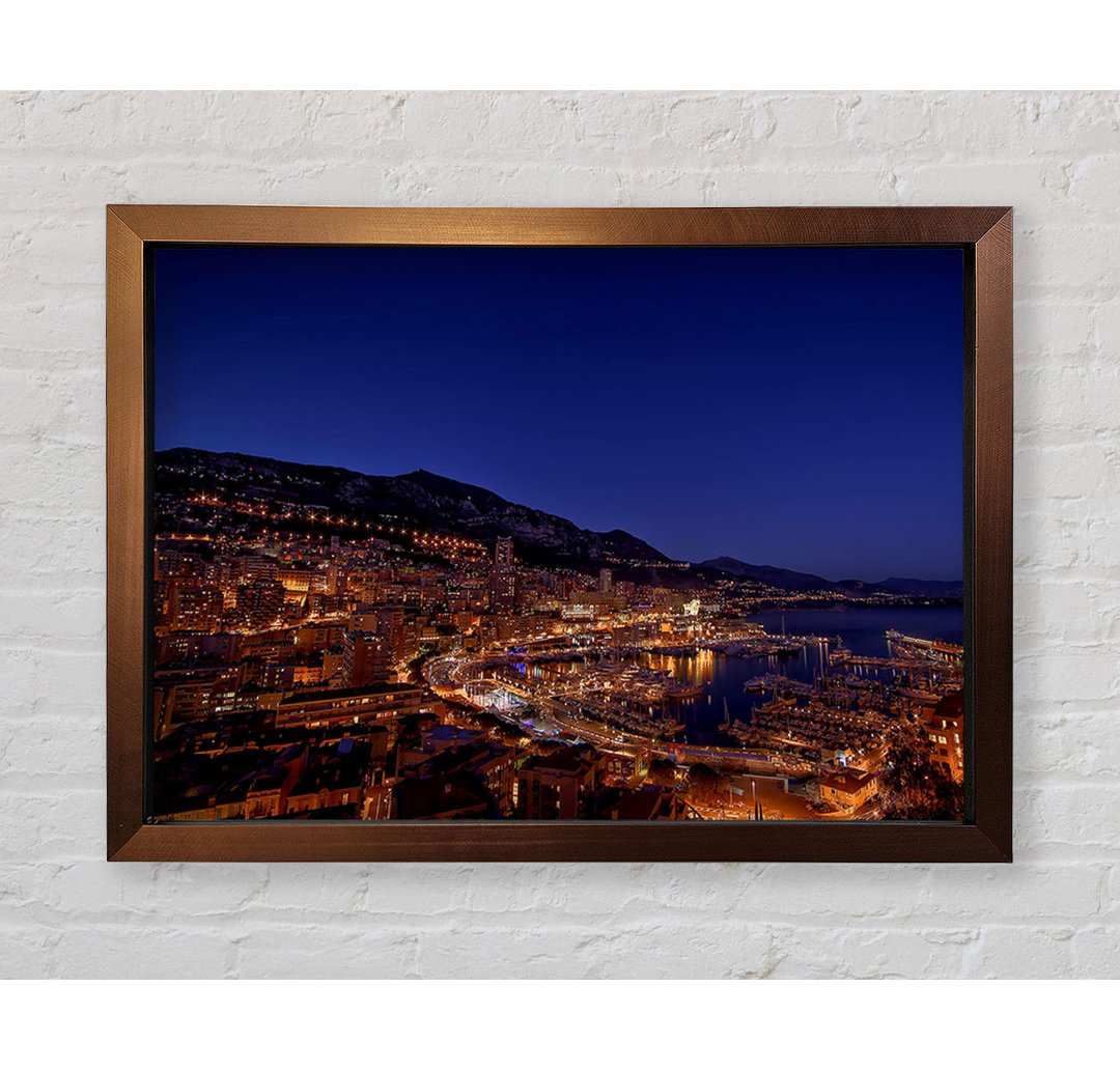 Monte Carlo Night Lights - Einzelne Bilderrahmen Kunstdrucke