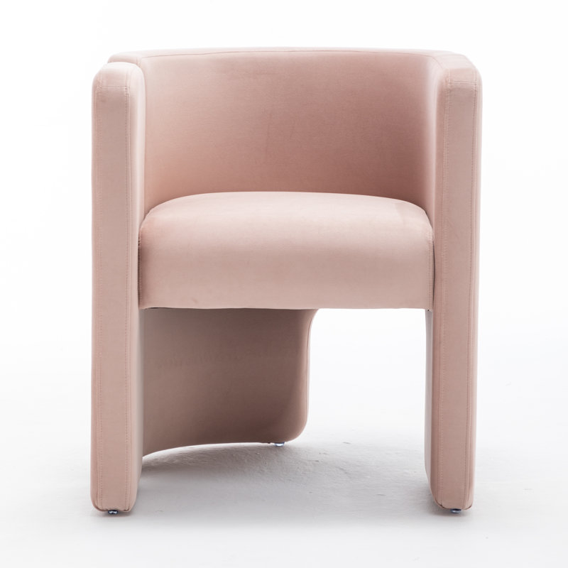 Jaimyn 24" Wide Upholstered Barrel Accent Chair, Pink Velvet