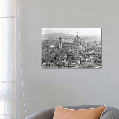 1950s Cathedral Santa Maria Del Fiore And Giotto's Bell Tower Florence Italy - Wrapped Canvas Print