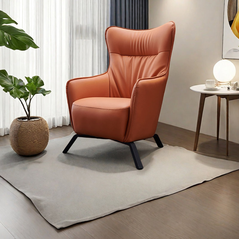 Chaise de loisir simple en similicuir tendance, Orange