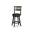 24" Counter Height Slat Back Swivel Stool, Weathered Gray Finish Fabric Seat-1107591670-1107591659