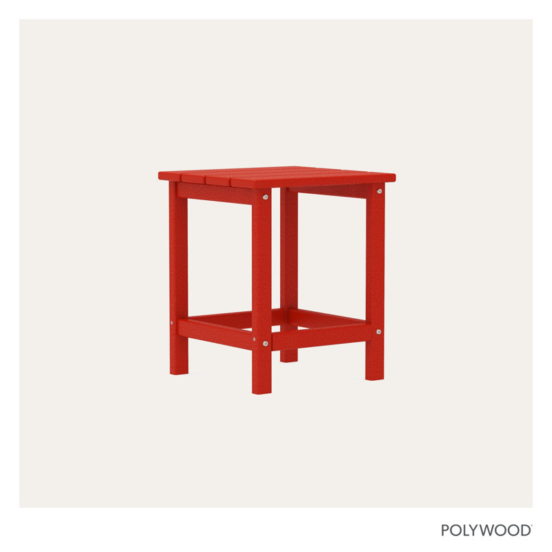 POLYWOOD Long Island 18" Side Table, Sunset Red