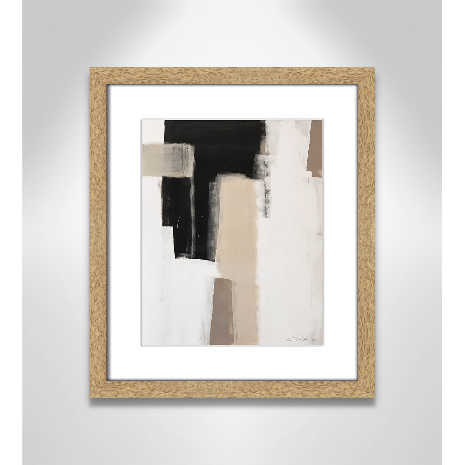 Calvin "Earth Scapes I" Print, No Mat, 15" H x 13" W x 1.25" D, Natural Woodgrain Single Picture Frame