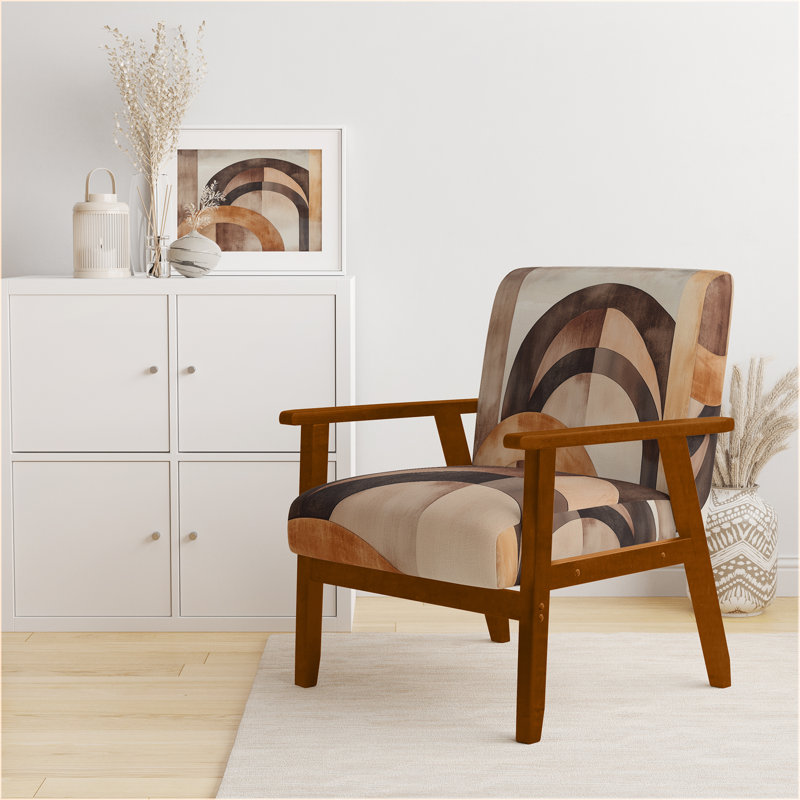 Chaise rembourrée Abstract Shapes, Brown Square Arms