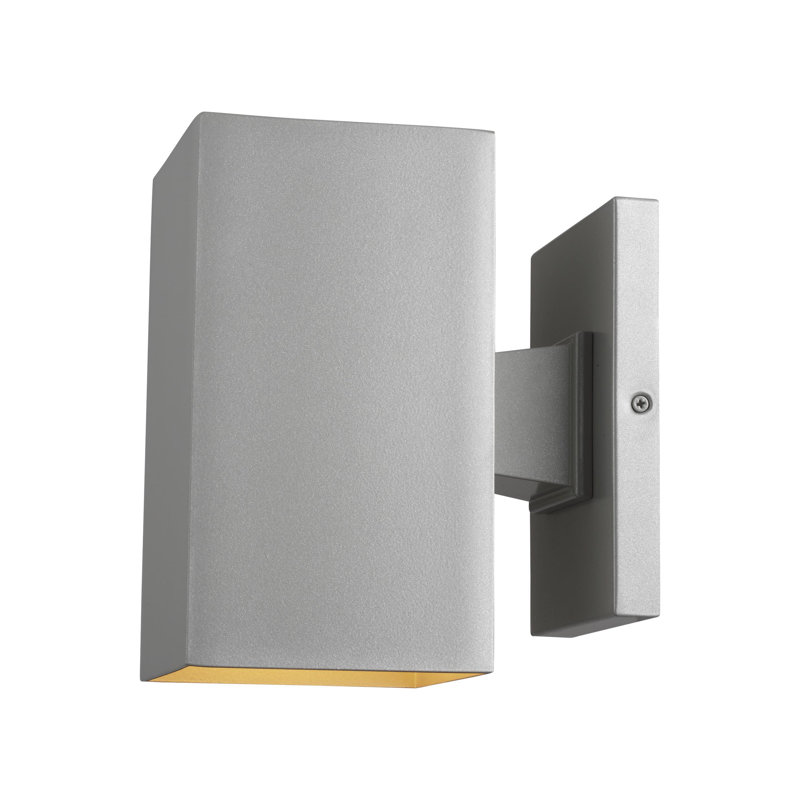 Pohl 1 - Light Outdoor Armed Sconce, Painted Brushed Nickel, No, 9" H x 5" W x 7.75" D