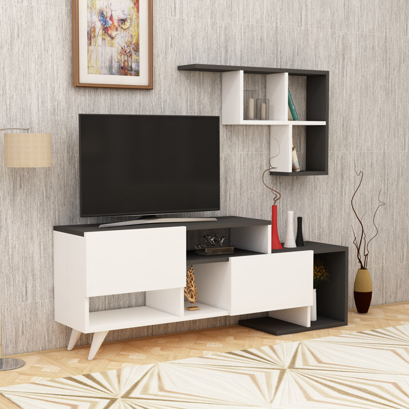 TV Stand And Entertainment Center Pilmin, White