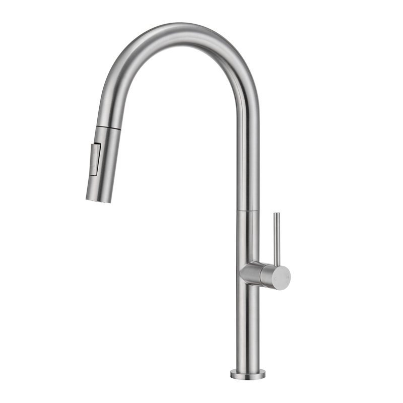 Mondawe Pull Down Kitchen Faucet, Brush Nickel