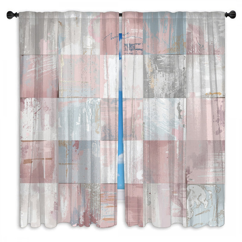 Rideaux de fenêtre pastel à patchwork abstrait et patchwork obscurcissant - 2 panneaux, 20 po x 60 po - 2 panneaux