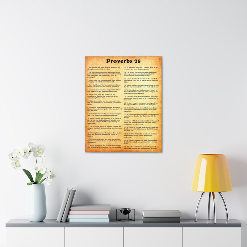 " Scripture Walls Proverbs Chapter 28 ", 14" H x 11" W