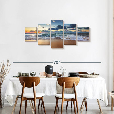 Ensemble 5 pièces Sea Cloudscape sur toile
