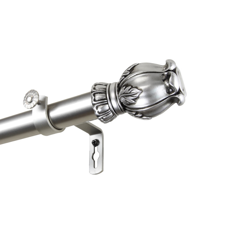 Tringle à rideaux simple Battista Regent, Nickel satiné