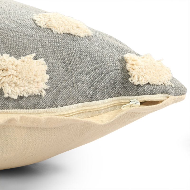 Coussin en coton Zeal, gris, Pillow Cover Only - No Insert