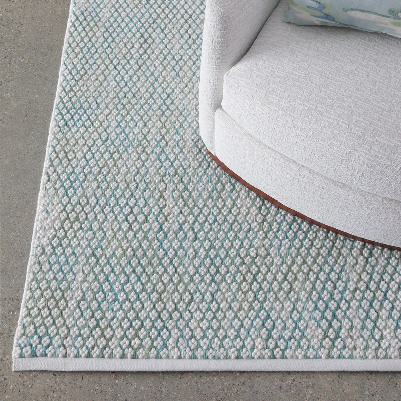 Global Recycled Standard Bubbles Hand-Woven Textural Loop Pile Recycled Rug Lagoon Blue, Rectangle 2' x 3'