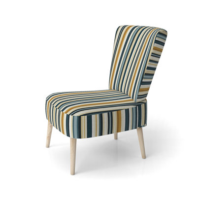Chaise d'appoint rembourrée, bleu sarcelle et brun