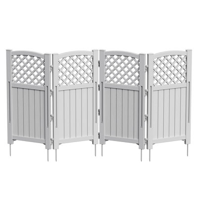 Écran d'intimité extérieur en résine, 4 panneaux de clôture pour patio