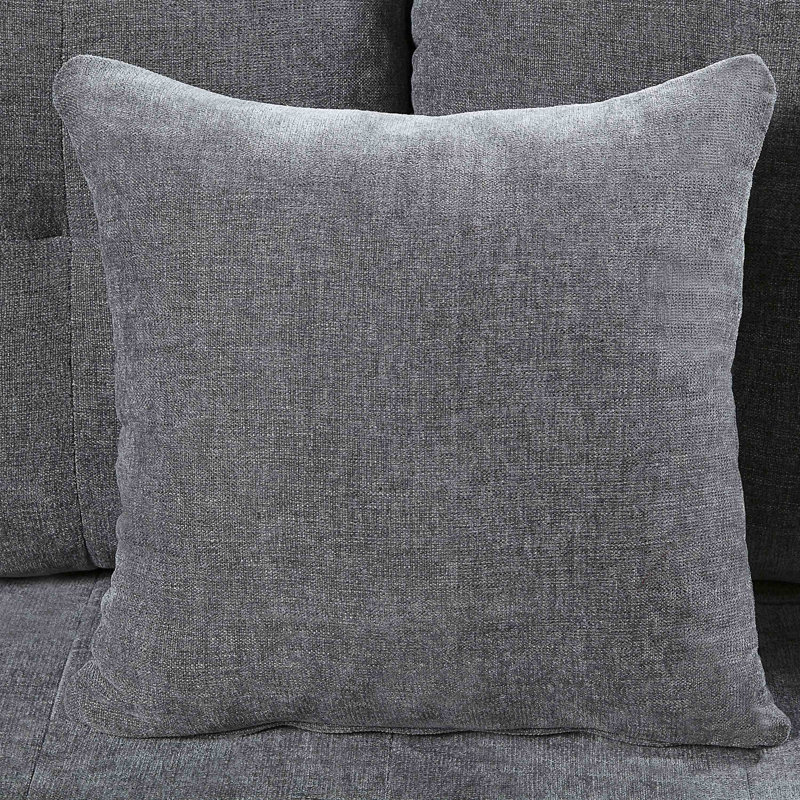 Ensemble de salon 2 pièces Araujo, Chenille grise foncée