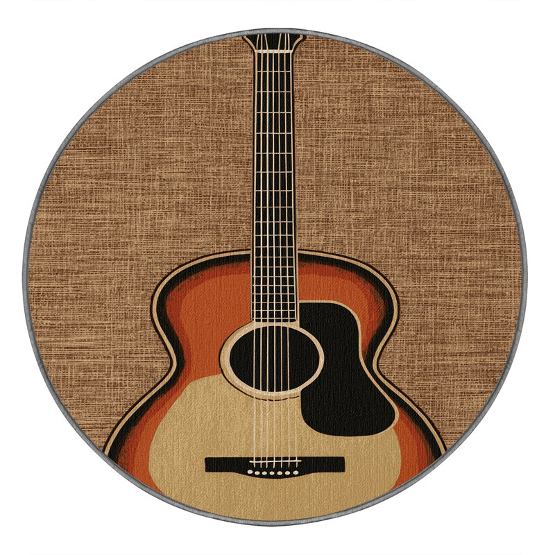  Tapis lavable pour guitare, Rond 3 pi
