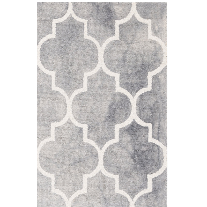 Daviston Hand Tufted Wool Geometric Rug, Rectangle 2'6" x 4'