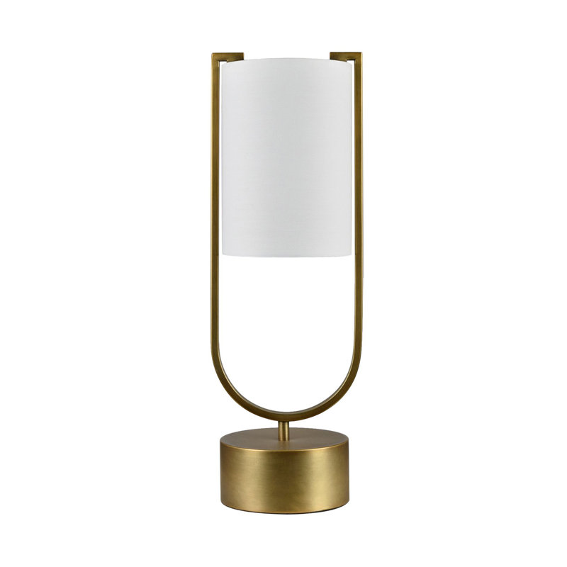 22" Metal Table Lamp With White Shade