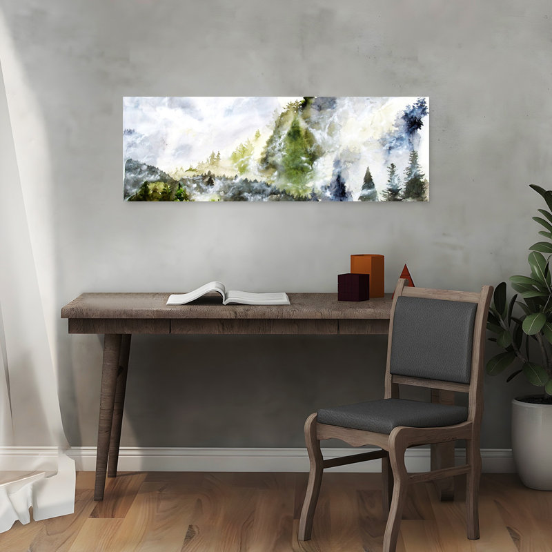 Misty Mountain Forest by RodMacIver - Wrapped Canvas Panoramic Print, 30.84cm H x 91.44cm W