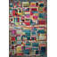 Tapis décoratif moderne multicolore à motifs foncés et multicolores-993331049